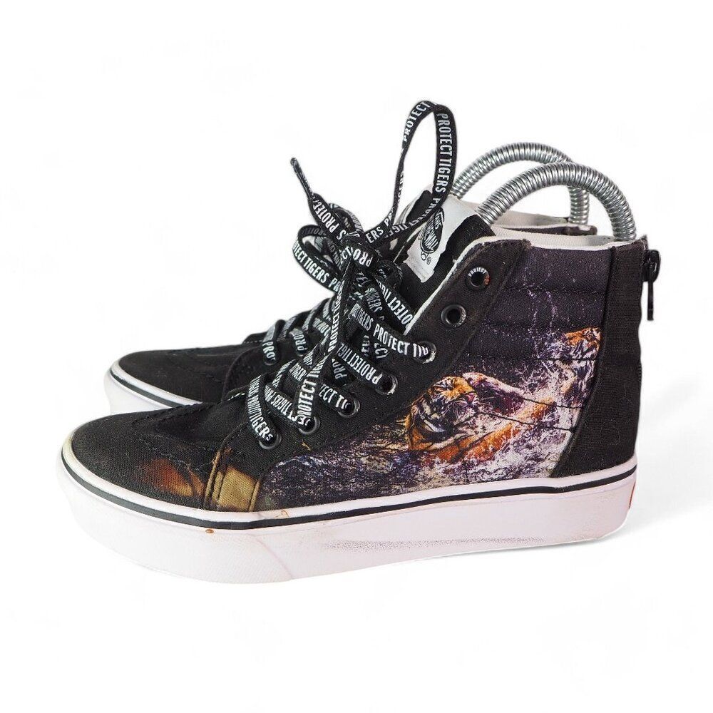 Vans x Discovery ComfyCush Sk8-Hi "Project Cat" Black / Multicolor Youth 3 - Picture 2 of 11